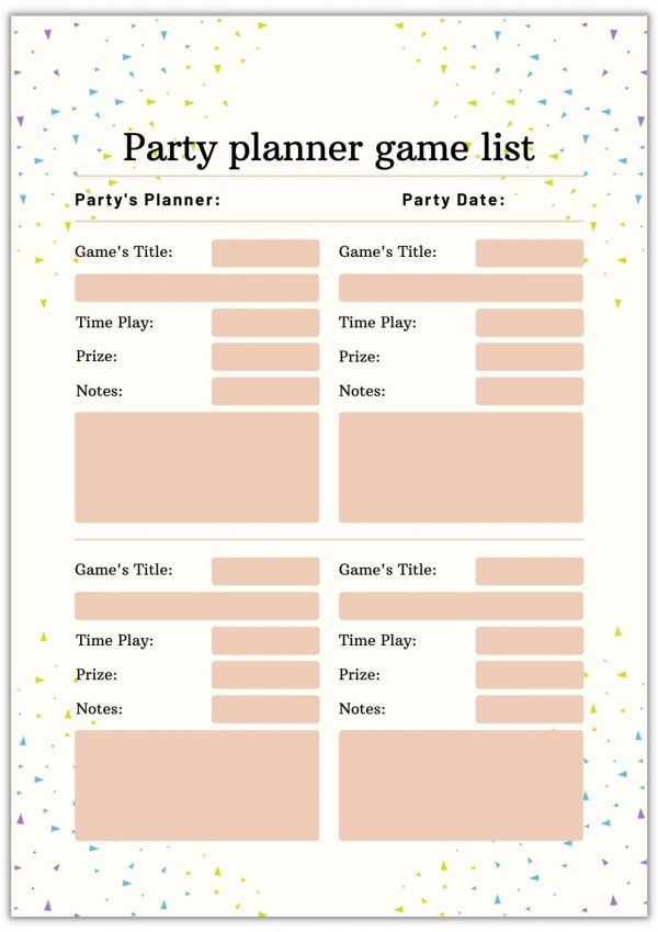 party planner guest list